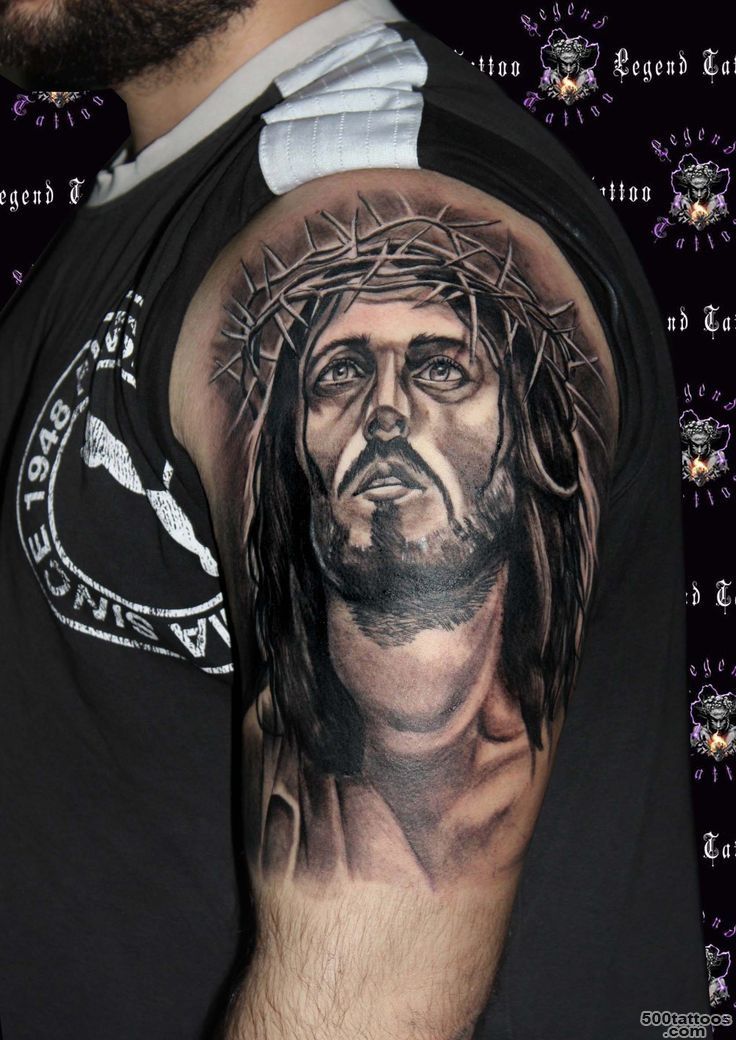 jesus tattoo,www.legendtattoo.gr,jesus of nazaret tattoo,religious ..._38
