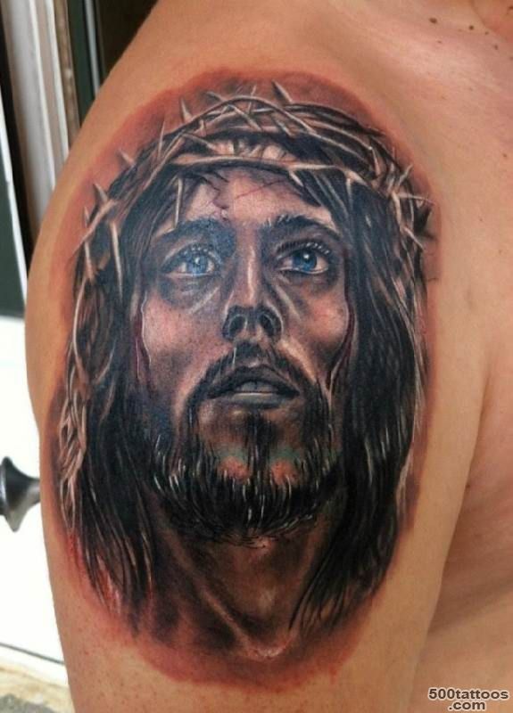 Jesus Tattoo Upper Arm   Ideas Tattoo Designs_34