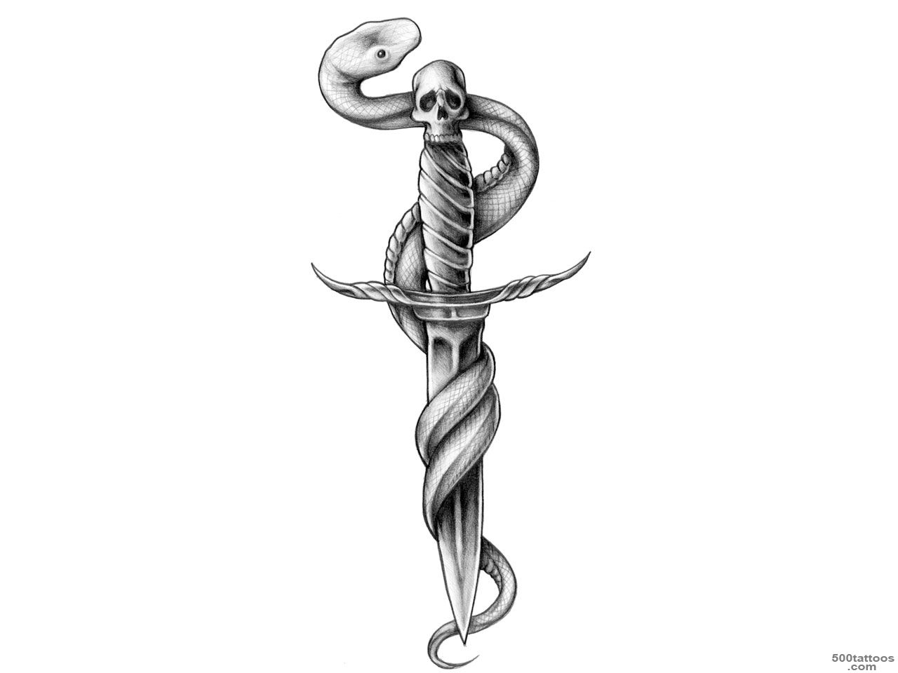 Fabulous Snake n Dagger Tattoo Design   Tattoes Idea 2015  2016_47