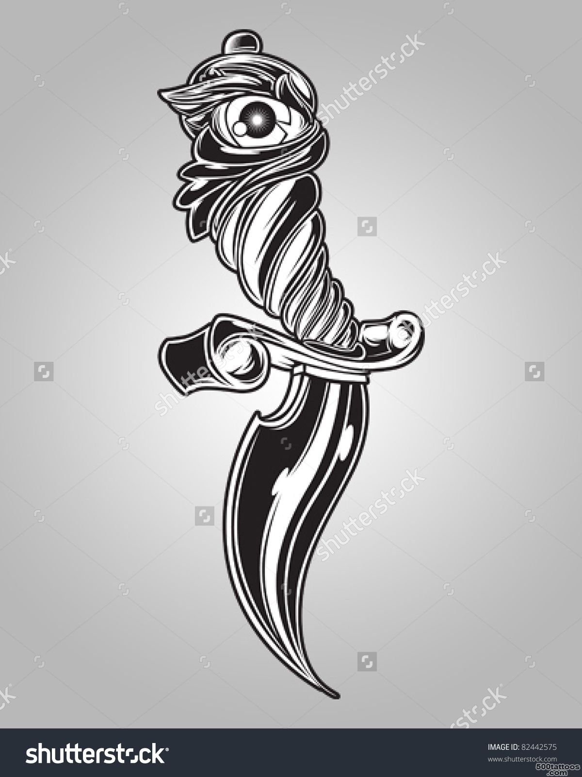 Knife Tattoo Eyes Stock Vector Illustration 82442575  Shutterstock_17