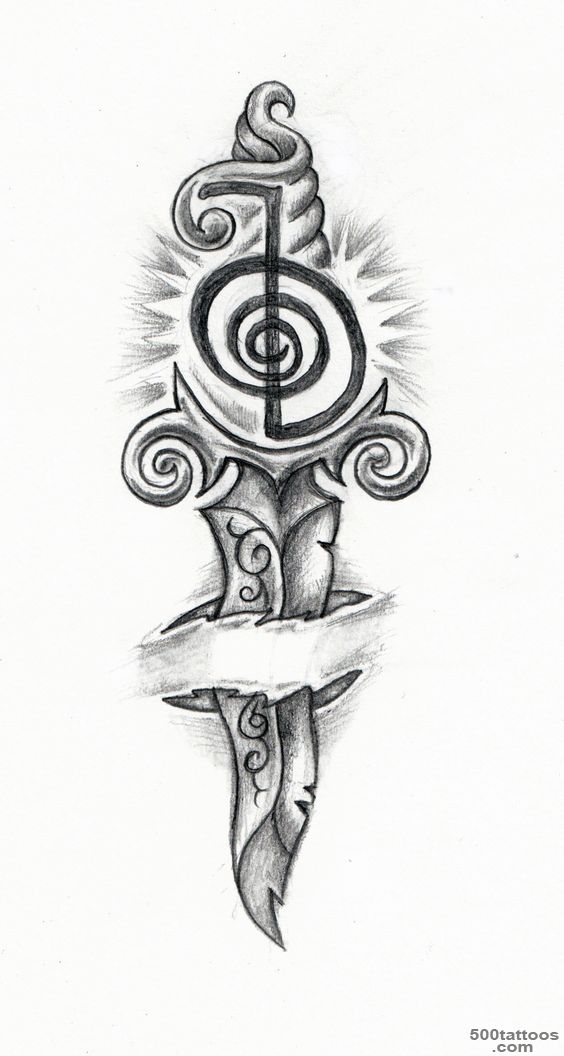 My new tattoo design   reiki strength knife  Knife Tattoos ..._19