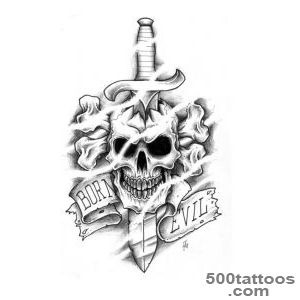 Knife tattoo design, idea, image