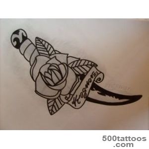 41+ Knife And Dagger Tattoos Ideas_49