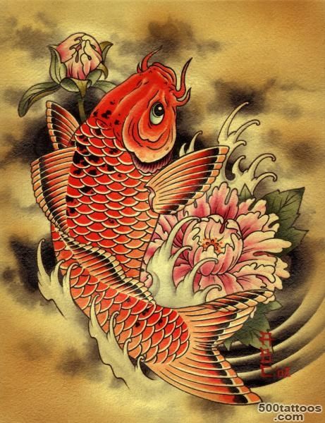 Pin Carp Koi Fish Tattoos – Symbols Of Power Luck Bravery on Pinterest_2