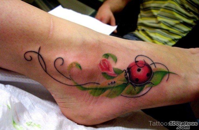 20+ Beautiful Ladybug Tattoos On Foot_1