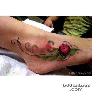 20+ Beautiful Ladybug Tattoos On Foot_1