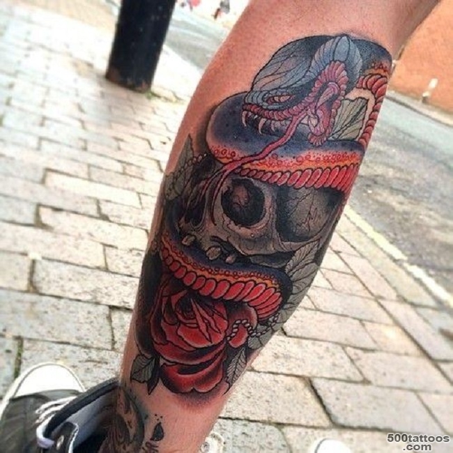 A striking leg tattoo using sketch technique on the back