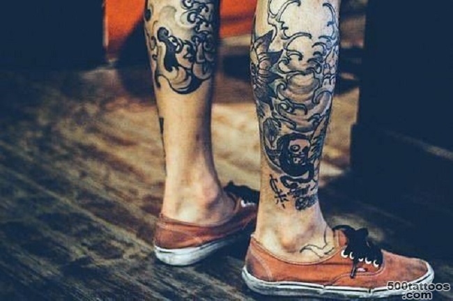 Subtle illustrative leg tattoo design on the inner arm