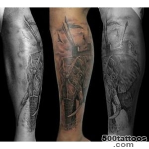 A tribal leg tattoo on the wrist with powerful detail