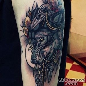 Detailed leg tattoo in watercolor style on the ankle