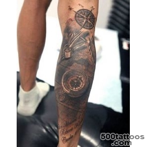Ornamental leg tattoo featuring expressive execution on the calf