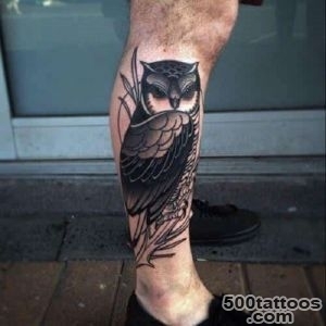 Black and grey leg tattoo with clean linework on the forearm