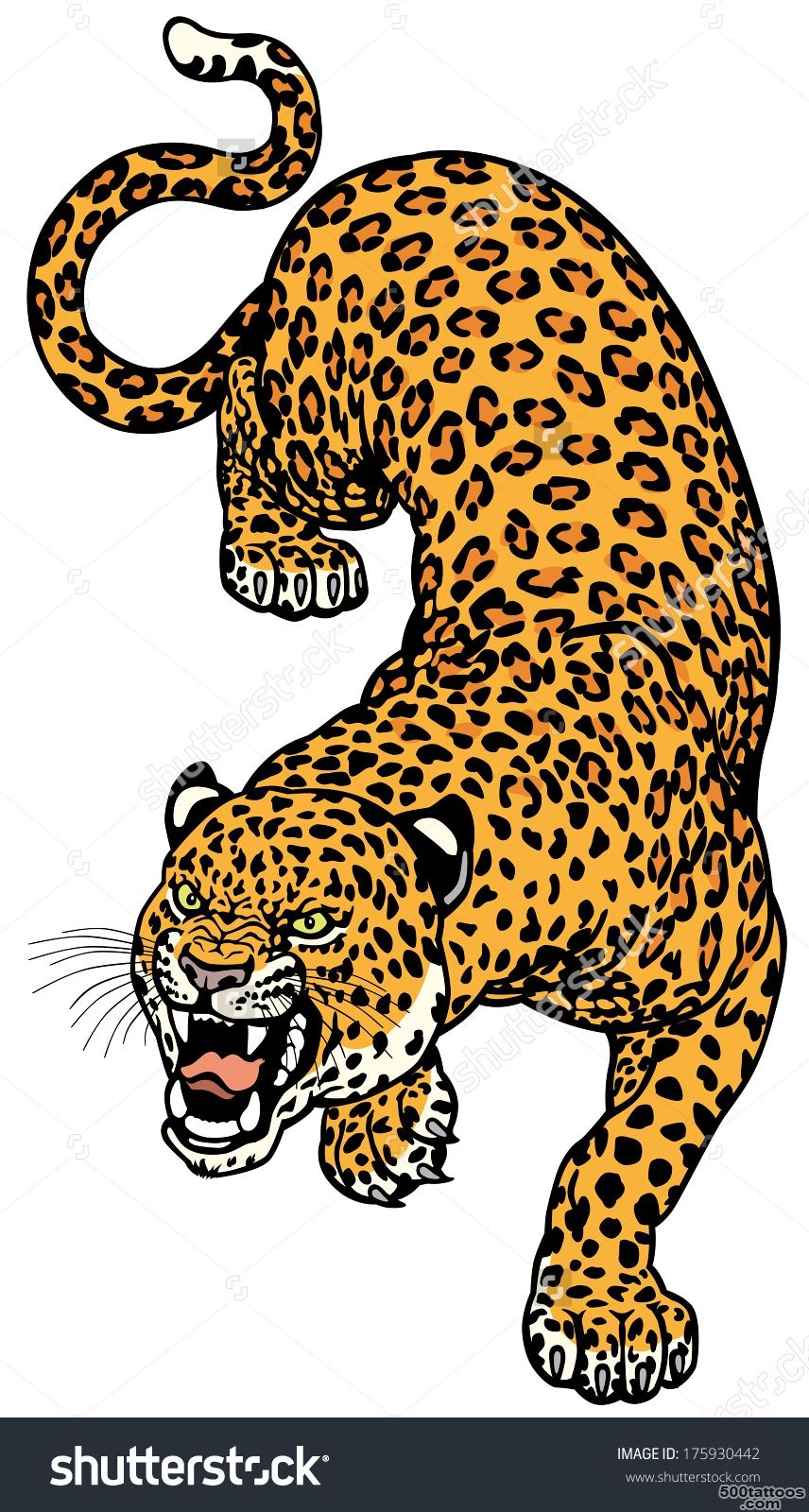 Leopard Tattoo Illustration Isolated On White Background ..._22