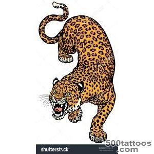 Leopard Tattoo Illustration Isolated On White Background _22