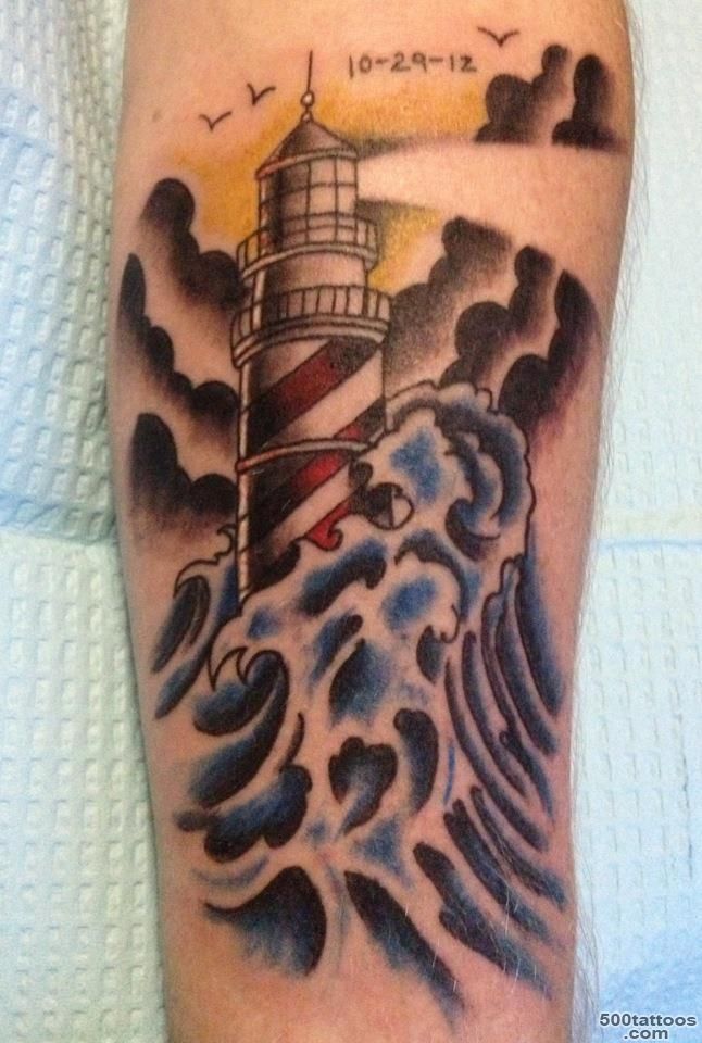 30+ Beautiful Lighthouse Tattoos On Forearm_15