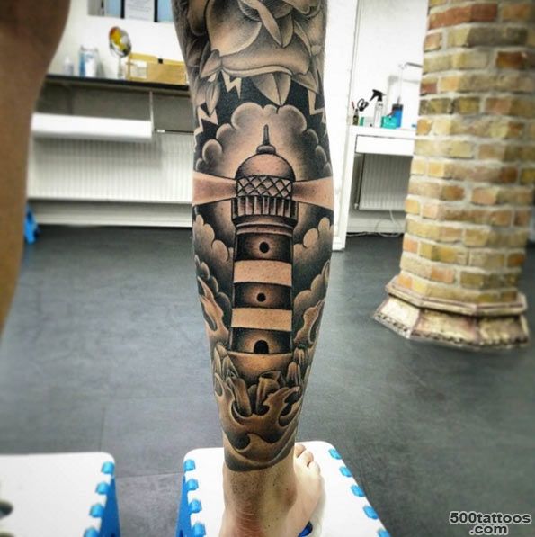 40+ Incredible Lighthouse Tattoo Designs   TattooBlend_32