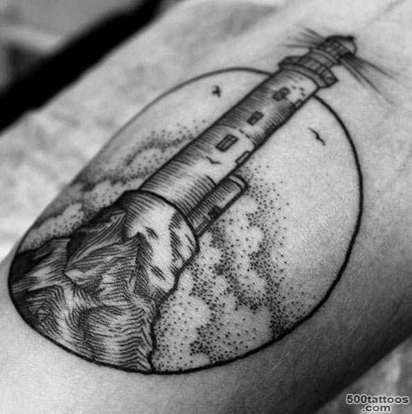 40+ Incredible Lighthouse Tattoo Designs   TattooBlend_38