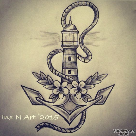 Anchor  lighthouse tattoo sketch  drawing by   Ranz  Pinterest ..._8