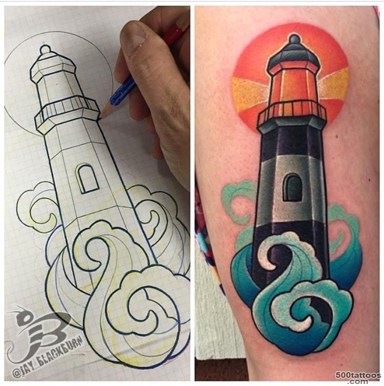 PowerLine Tattoo  Tattoos  Jay Blackburn  New School Lighthouse ..._29