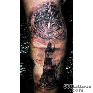 35+ Amazing Lighthouse Tattoos_18