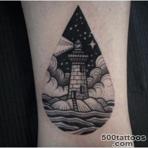 Water Droplet Lighthouse Tattoo by Susanne Konig   TattooBlend_4