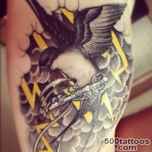 New tattoo #Swallow #Lightning #Tattoo_26