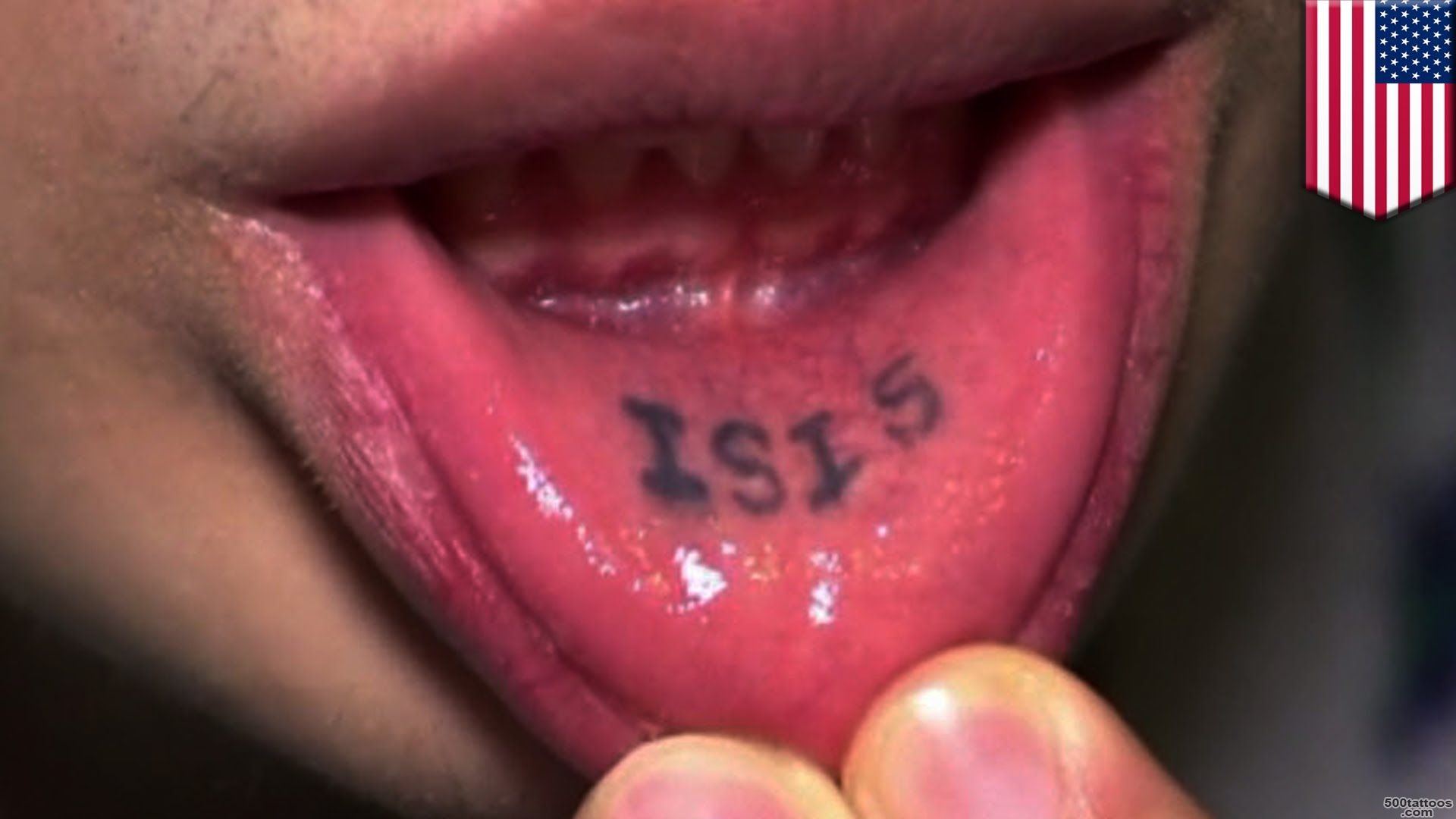 ISIS lip tattoo Home Depot employee fired after showing off inner ..._8