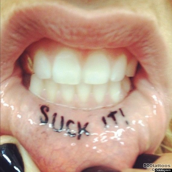 Ke$ha Lip Tattoo Singer Gets #39SUCK IT#39 Inked Inside Her Lip (PHOTO)_7