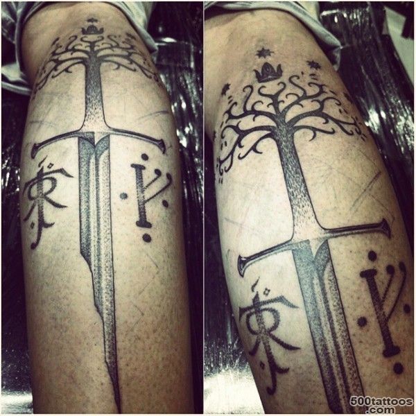 Lord of the Rings tattoo The Shards of Narsil, the White Tree of ..._30