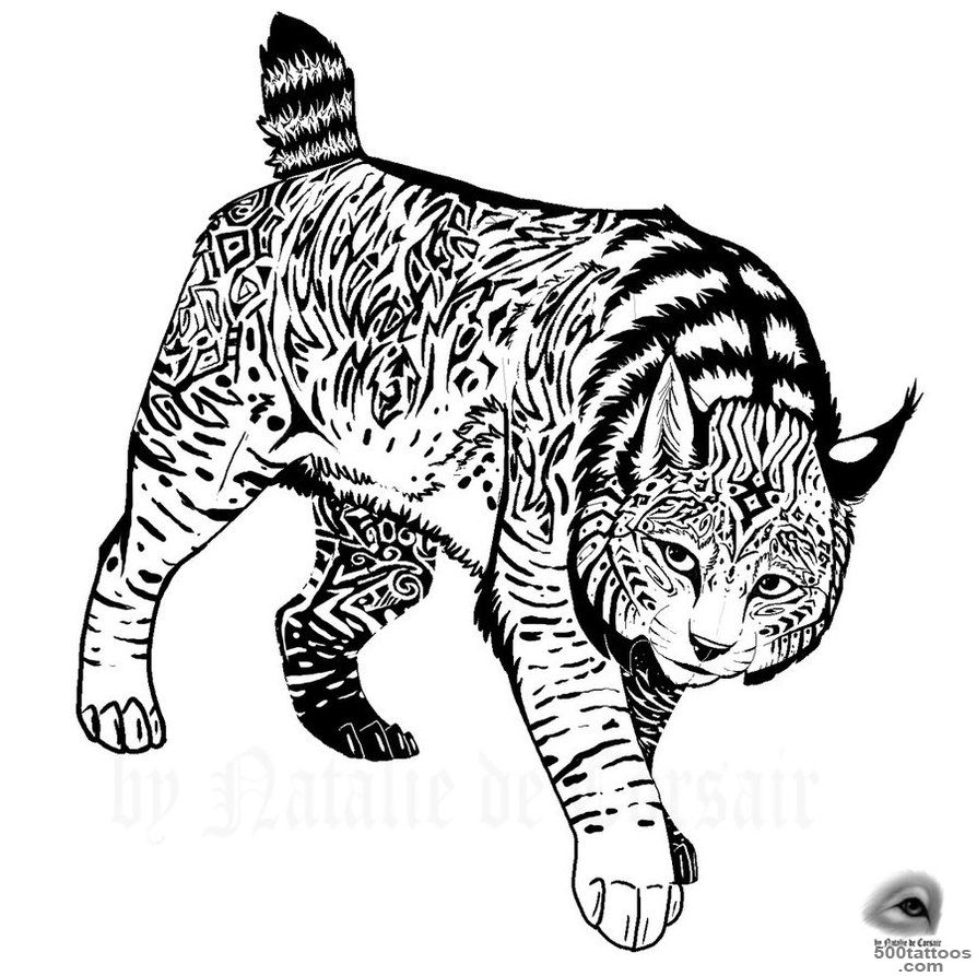 Black Lynx Tattoo Stencil By Natalia_30