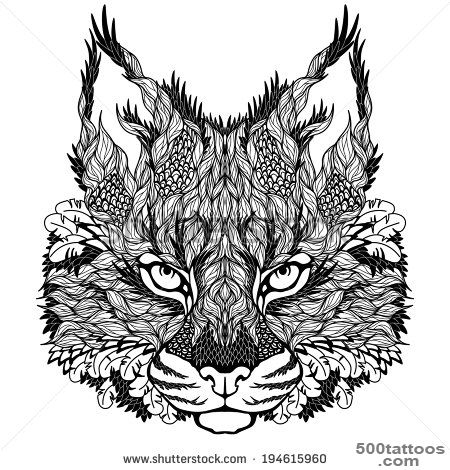 Lynx Bobcat Head Tattoo. Stock Vector Psychedelic ..._ 27