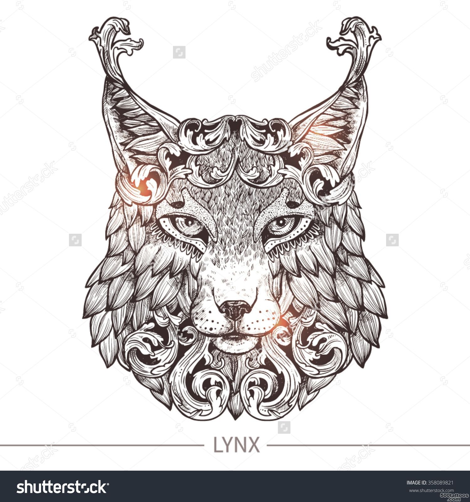 Ornamental Tattoo Lynx Head. Highly Detailed Abstract Hand Drawn ..._16