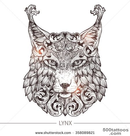 Ornamental Tattoo Lynx Head. Highly Detailed Abstract Hand Drawn ..._28