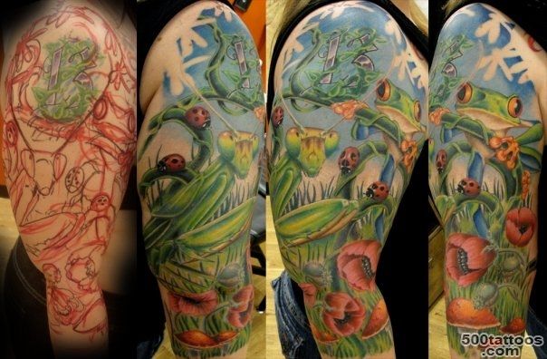 Frog, Mantis And Ladybugs Tattoo Picture_12