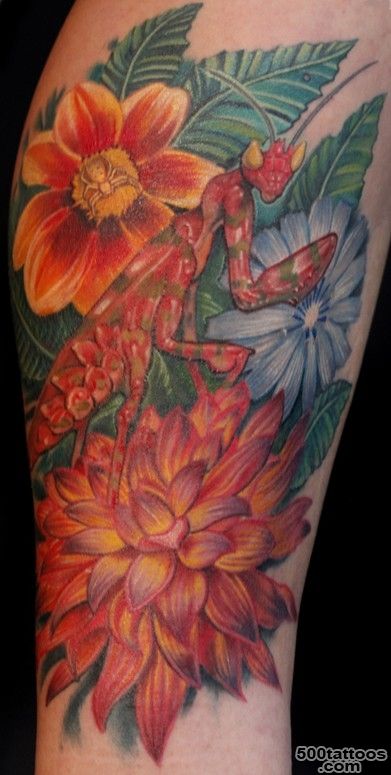 Orchid Mantis Tattoo by Nate Beavers  Tattoos_29