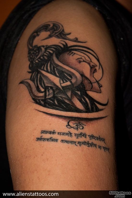 Lord Shiva Tattoo with Mrityunjaya Mantra, Inked at Aliens Tattoo_34