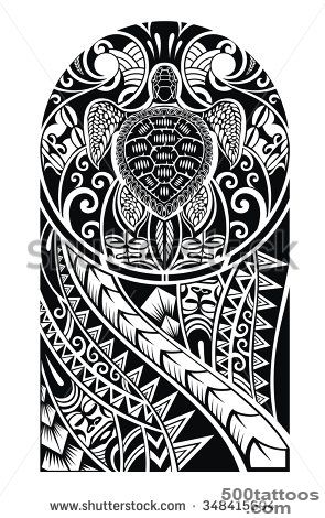Traditional Maori Tattoo Design With Turtle Stock Vector ..._34