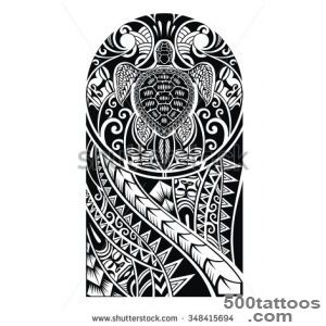 Traditional Maori Tattoo Design With Turtle Stock Vector _34
