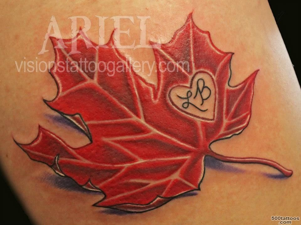 Maple Leaf Sun Tattoo On Back For Girls  Tattoobite.com_21