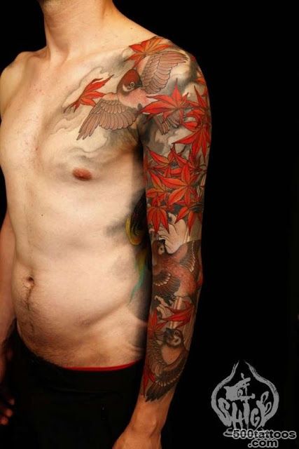 Maple Leaf Tattoo On Right Knee   Tattoes Idea 2015  2016_29