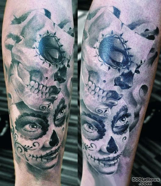 Black Crow On Woman Mask Tattoo Design  Fresh 2016 Tattoos Ideas_24