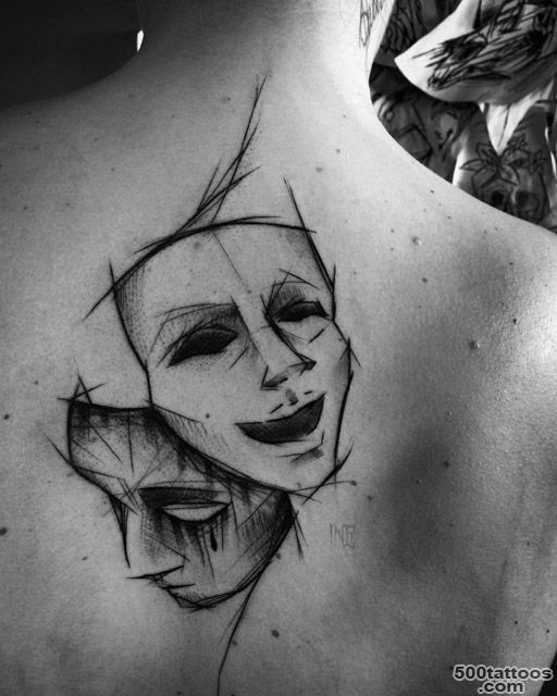 Theatre Mask Tattoo Designs  Best Tattoo Ideas Gallery_3