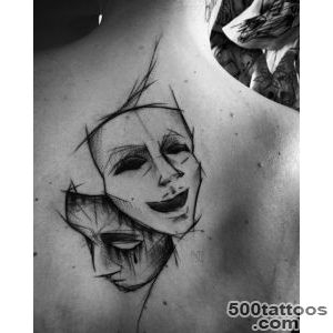 Theatre Mask Tattoo Designs  Best Tattoo Ideas Gallery_3