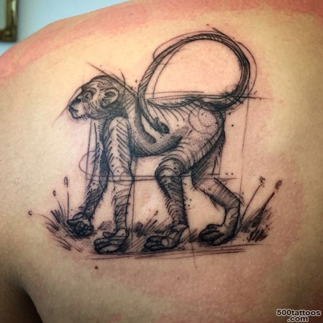 45 Cute Monkey Shoulder Tattoos Design_10