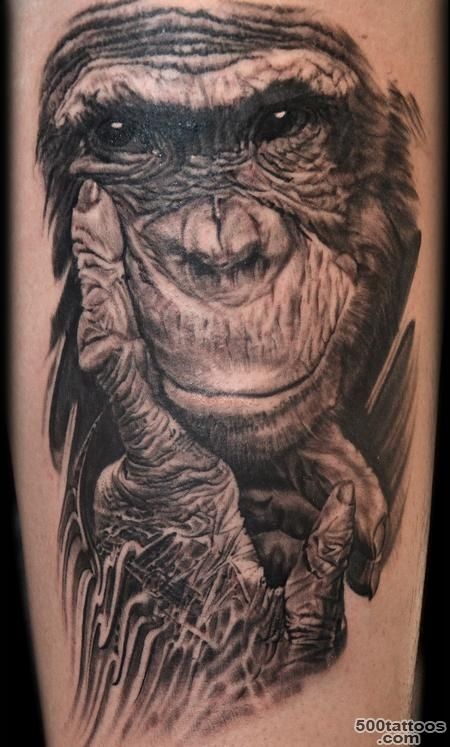 Black and Gray Monkey Tattoo by Jose Perez Jr  Tattoos_22