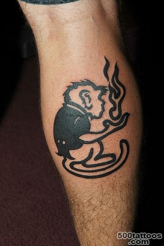 Fire Monkey Tattoo On Back Leg  Tattoobite.com_25