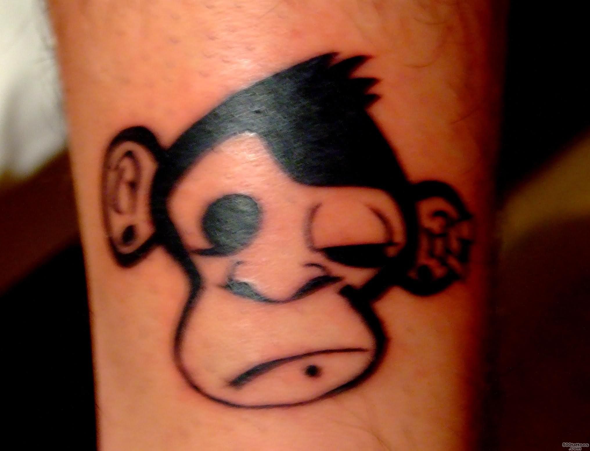 Man Face Portrait And Monkey Tattoo On Sleeve   Tattoes Idea 2015 ..._5