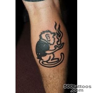 Fire Monkey Tattoo On Back Leg  Tattoobitecom_25