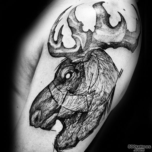 60 Moose Tattoo Designs For Men   Antler Ink Ideas_12
