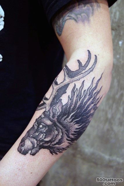 60 Moose Tattoo Designs For Men   Antler Ink Ideas_18